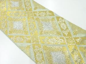 アンティーク　襷に菊・松葉模様織出し袋帯（材料）